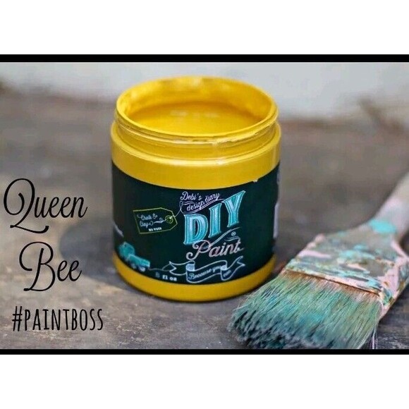 NEW Debi's Design Diary DIY Paint in Queen Bee Yellow 16 fl oz Chalk Paint Pint - Picture 1 of 4